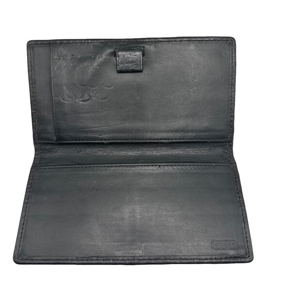 COACH Black Signature Canvas Checkbook Holder - Picture 3 of 5